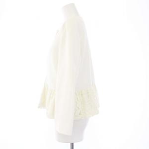 YOKO CHAN YOKOCHAN 裾レース ノーカラージャケット 38 M 白 ホワイト YCJ-117-027 /KH