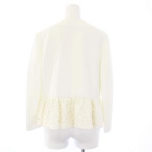 YOKO CHAN YOKOCHAN 裾レース ノーカラージャケット 38 M 白 ホワイト YCJ-117-027 /KH