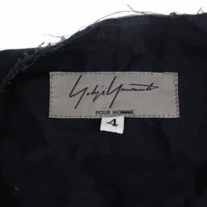 Yohji Yamamoto POUR HOMME ノーカラーシャツ 4 ブラック