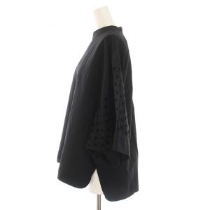 ADORE 20SS セットアップ 上下 バスケットエンブロイダリーブラウス 七分袖 スカート ひざ丈 38 M 黒 ブラック