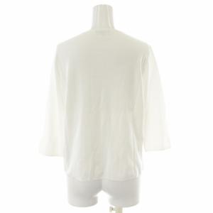 TO BE CHIC ジップアップカーディガン ニット ビジュー ビーズ装飾 七分袖 44 XL 白 ホワイト