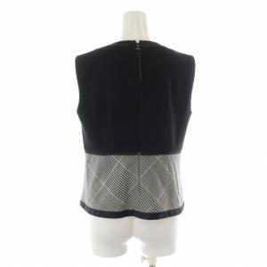 TO BE CHIC セットアップ 上下 2点セット ノースリーブシャツ クロップドパンツ グレンチェック ウール混 プルオーバー 42 44 L