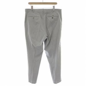 Papas チノパン テーパードパンツ 麻 リネン混 センタープレス 裏地チェック 54 XL 青 ブルー