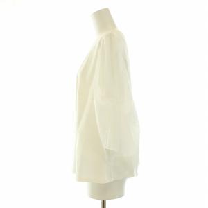 TO BE CHIC カットソー 七分袖 クルーネック ストレッチ シアー シースルー 切替 44 XL 大きいサイズ 白 ホワイト