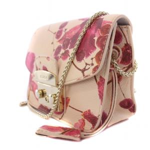 FURLA メトロポリス ニコライバーグマン ショルダーバッグ 花柄 レザー ピンク