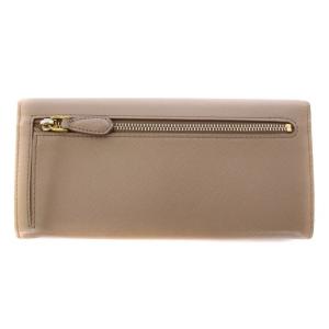 PRADA サフィアーノ 長財布 二つ折り パスケース付き レザー ベージュ 1MH132
