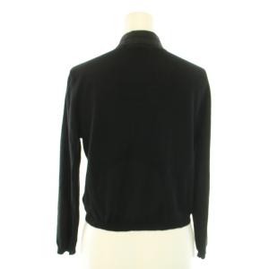 Max Mara ニットカーディガン 長袖 花モチーフ ハイゲージ 絹 シルク カシミヤ混 M 黒 ブラック