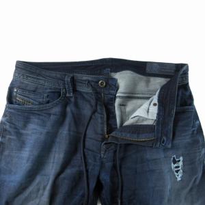 DIESEL THAVAR デニムパンツ ジーパン ジーンズ スリム ダメージ加工 34 L 紺 ネイビー
