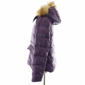 BURBERRY BLUE LABEL ダウンジャケット フード ファー アウター 40 M 紫 パープル