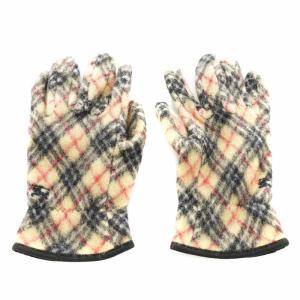 BURBERRY BLUE LABEL ノバチェック 手袋 ベージュ 黒 ブラック 赤 レッド
