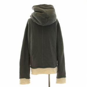 FranCisT MOR.K.S ジップアップパーカー ジャケット スウェット 装飾 ワンポイント F チャコールグレー ベージュ