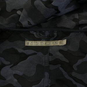 FranCisT MOR.K.S ジップアップパーカー ジャケット アウター ショート丈 切替 カモフラ 迷彩柄 星 スター 刺繍 装飾 3 L 黒 ブラック