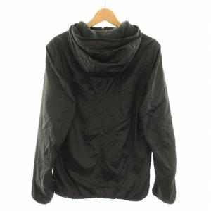 FranCisT MOR.K.S ジャケット アウター ショート丈 裏ボア ジップアップ フード ロゴ 刺繍 3 L 黒 ブラック