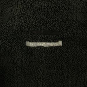 FranCisT MOR.K.S ジャケット アウター ショート丈 裏ボア ジップアップ フード ロゴ 刺繍 3 L 黒 ブラック