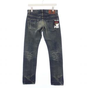 HYSTERIC GLAMOUR タグ付き デニムパンツ ジーンズ USED加工 ダメージ加工 スタッズ M インディゴ 0122AP12
