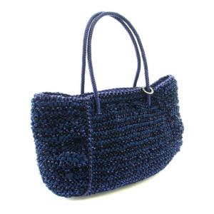 ANTEPRIMA カリーナR CARINA*R ワイヤーバッグ ハンドバッグ ミディアム PVC 保存袋付き 青 ブルー 紺 ネイビー