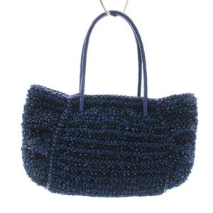 ANTEPRIMA カリーナR CARINA*R ワイヤーバッグ ハンドバッグ ミディアム PVC 保存袋付き 青 ブルー 紺 ネイビー