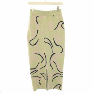 Ameri VINTAGE 22SS ミディカーブアートタイトスカート MEDI CURVE ART TIGHT SKIRT ロング マキシ タイト ニットスカート