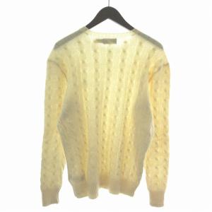 POLO RALPH LAUREN ケーブルニット セーター 長袖 クルーネック ロゴ刺繍 カシミヤ混 M アイボリー