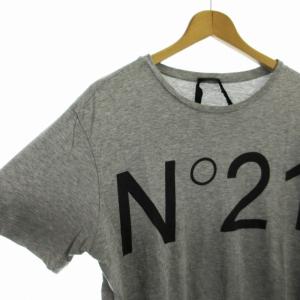 N°21 Tシャツ カットソー ロゴ プリント 半袖 S グレー