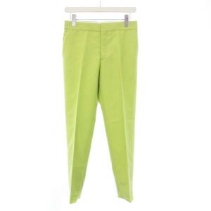 モヘヤウールフレスコ ベーシックパンツ スラックス 36 S 緑 グリーン 6514-236-1315