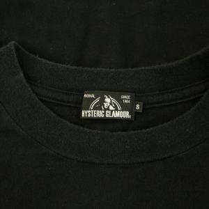 HYSTERIC GLAMOUR DOCTOR GIRL ドクターガール プリント リブ付Tシャツ ロンT カットソー 長袖 クルーネック ロゴ S 黒 ブラック