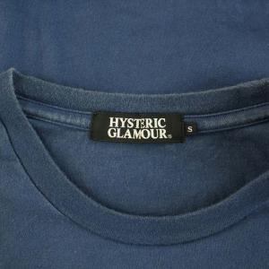 HYSTERIC GLAMOUR Tシャツ カットソー 半袖 クルーネック プリント S 紺 ネイビー 赤 レッド