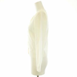 René 21SS アセテートブレンドボタンカーディガン ニット クルーネック 長袖 ハイゲージ 肩パット 34