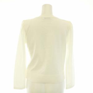 René 21SS アセテートブレンドボタンカーディガン ニット クルーネック 長袖 ハイゲージ 肩パット 34