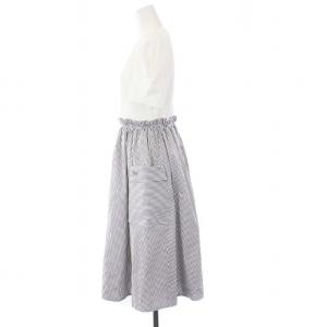 René 23SS ワンピース パワーショルダー 切替 34 ホワイト