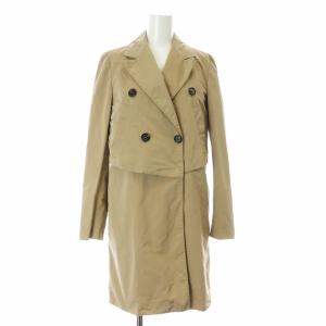 ロングコート ダブル フェイクレイヤード 38 ベージュ DE52430