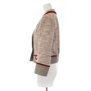 LOUIS VUITTON セットアップ ツイード リネン シルク 34 ピンク