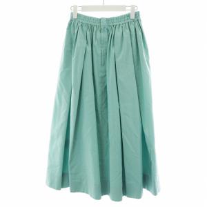 Drawer ギャザースカート フレアスカート ミモレ ロング シルク 絹 36 S ライトグリーン