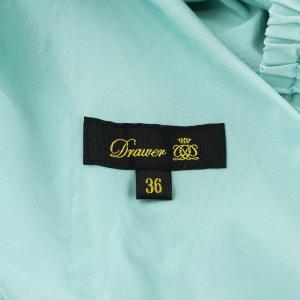 Drawer ギャザースカート フレアスカート ミモレ ロング シルク 絹 36 S ライトグリーン