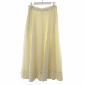 ebure 23AW フレアスカート ロング丈 ウール サイドライン 38 M 白 ホワイト /AN10