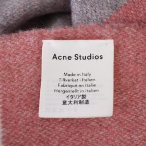 Acne Studios マフラー ストール ビッグロゴ ウール ナイロン イタリア製 ピンク グレー 274176