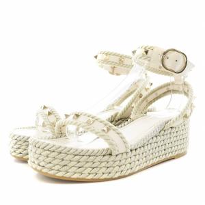 サンダル ウェッジソール ロックスタッズ 37 ホワイト