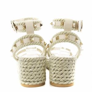 VALENTINO GARAVANI サンダル ウェッジソール ロックスタッズ 37 ホワイト