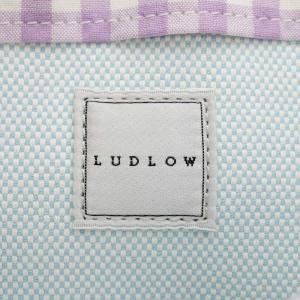 LUDLOW トートバッグ ハンドバッグ チェック柄 イニシャル S キャンバス 紫 パープル 白 ホワイト