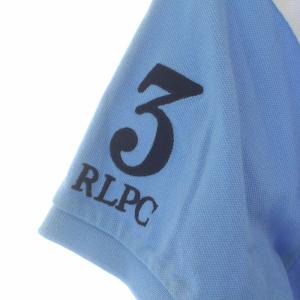 POLO RALPH LAUREN CUSTOM FIT ポロシャツ カットソー ロゴ刺繍 半袖 M 水色 ライトブルー