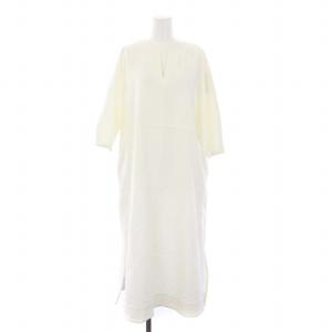 福田麻琴 タグ付き 23AW スキッパーワンピース ロング 五分袖 ドルマンスリーブ 白 ホワイト /KH