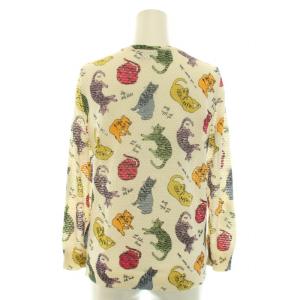 ANDY WARHOL by HYSTERIC GLAMOUR カーディガン クルーネック 長袖 コットン 猫柄 FREE 白 ホワイト オレンジ ピンク