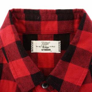 Rags Mcgregor 15AW ブロックチェック シャツ 長袖 コットン L 赤 レッド 211175607