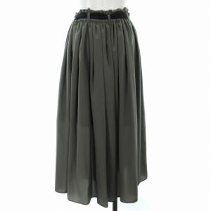 Lois CRAYON ワイドパンツ フリル フレア ベルト付き M グレー