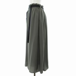 Lois CRAYON ワイドパンツ フリル フレア ベルト付き M グレー