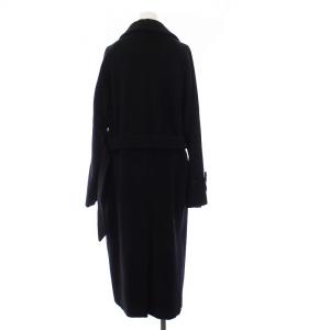 Max Mara 白タグ ウールカシミヤダブルベルベットコート 40 ブラック