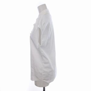 HUGO BOSS シャツ ブラウス ノースリーブ 比翼ボタン フリル IT42 M 白 ホワイト