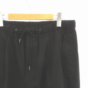 UNITED ARROWS PERTEX ワイドイージーパンツ ジップフライ タック L 黒 ブラック 1114-133-8639