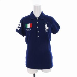 タグ付き ポロシャツ ビックポニー ナンバー刺繍 半袖 M 青 ブルー