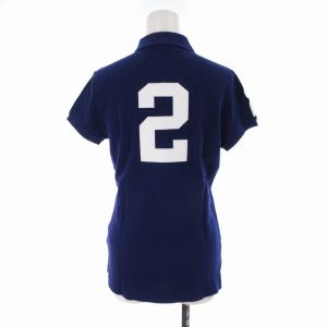 RALPH LAUREN タグ付き ポロシャツ ビックポニー ナンバー刺繍 半袖 M 青 ブルー